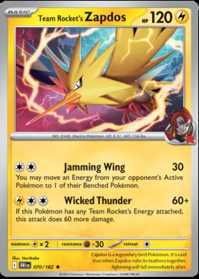 Zapdos del Team Rocket #070/182